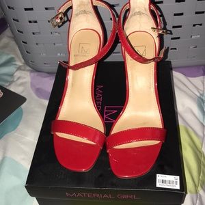 Red material girl heels